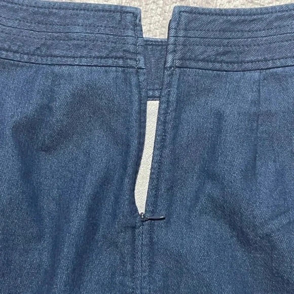 LOFT WOMENS SKIRT BLUE SOFT DENIM CHAMBRAY  PLEATED MINI STRETCHY SIZE 0 - Picture 5 of 8